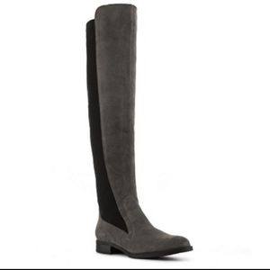 Audrey Brooke Tamela Over The Knee Grey Boots
